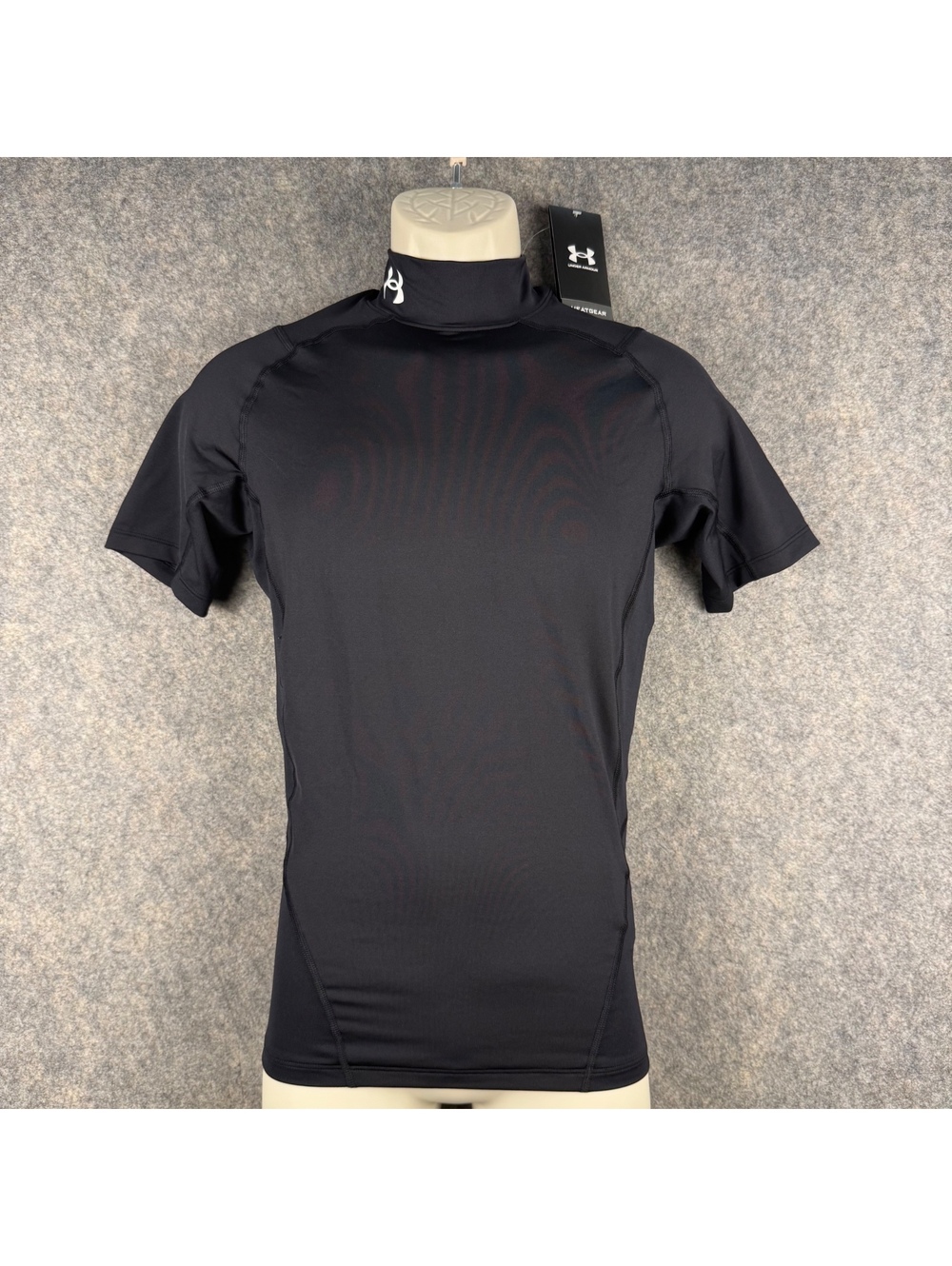 Under Armour HeatGear Compression Mock Short Sleeve Shirt Black Men’s Medium 284